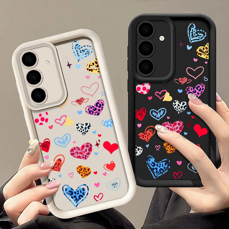 Phone Cases Galaxy A17 - Colorful Heart Pattern Phone Case For