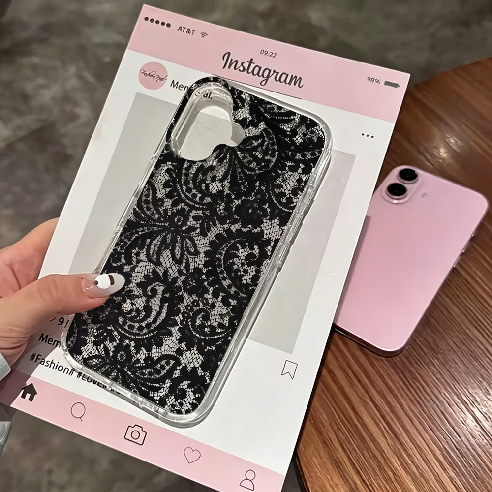 Phone Cases Arc - Lace Flowers INS Clear Phone Case