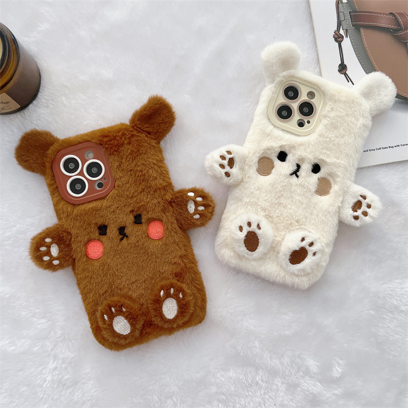 Korean 3D Cartoon Bear Fluffy  - огляд і ціна Phone Cases Iphone 17