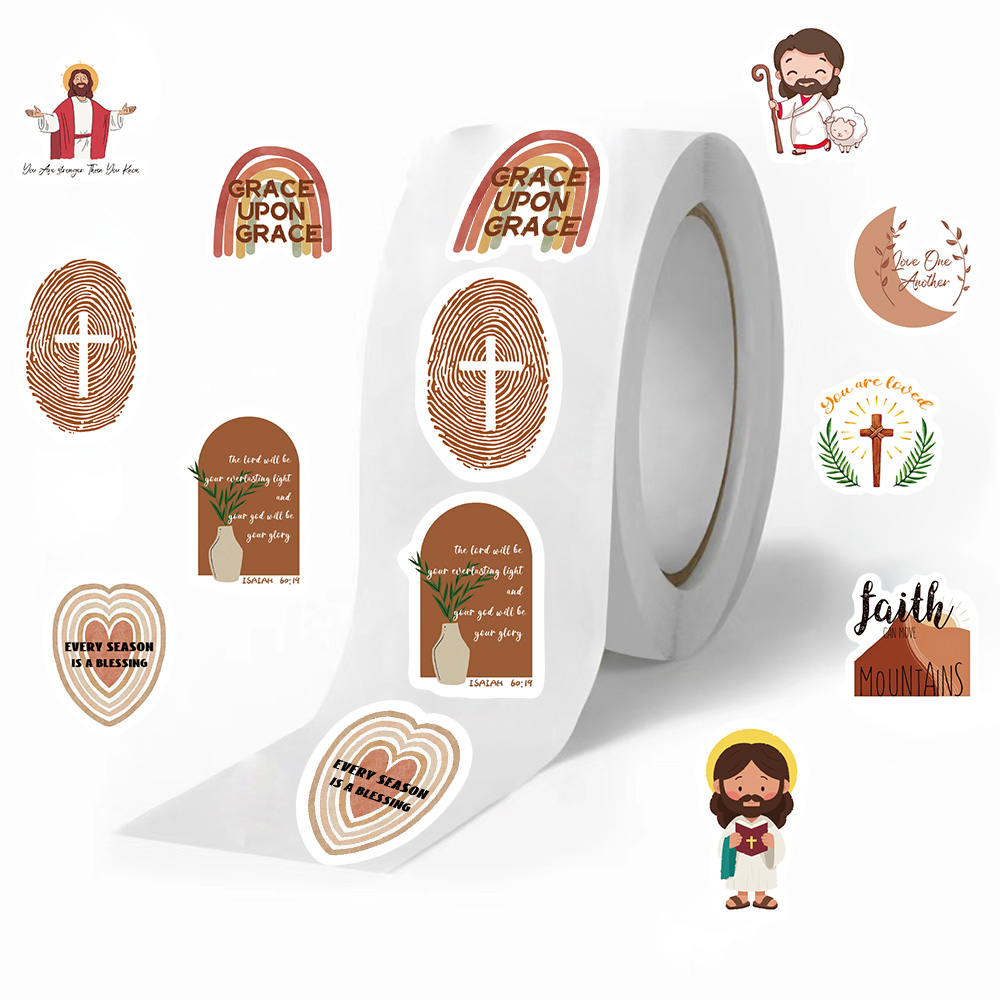 500pcs/roll Jesus Stickers Exq - огляд і ціна Phone Cases Jesus