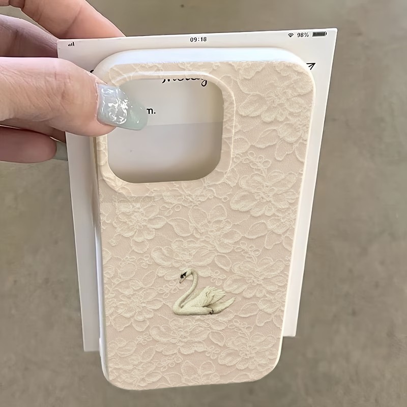 Lace Swan Pattern Lychee Textu - огляд і ціна Phone Cases Iphone 17