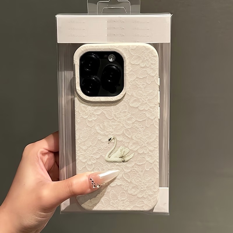 Lace Swan Pattern Lychee Textu - огляд і ціна Phone Cases Iphone 17